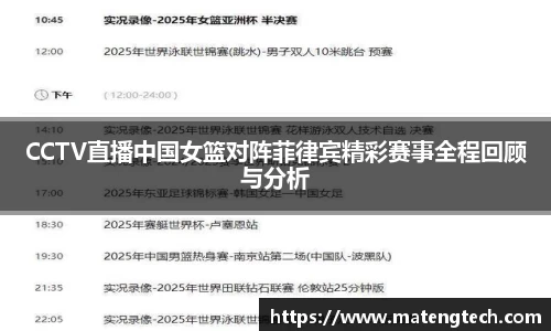 CCTV直播中国女篮对阵菲律宾精彩赛事全程回顾与分析